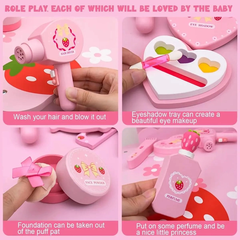 SET DE JUGUETE DE MAQUILLAJE Y PELUQUERIA PARA NIÑAS - 3