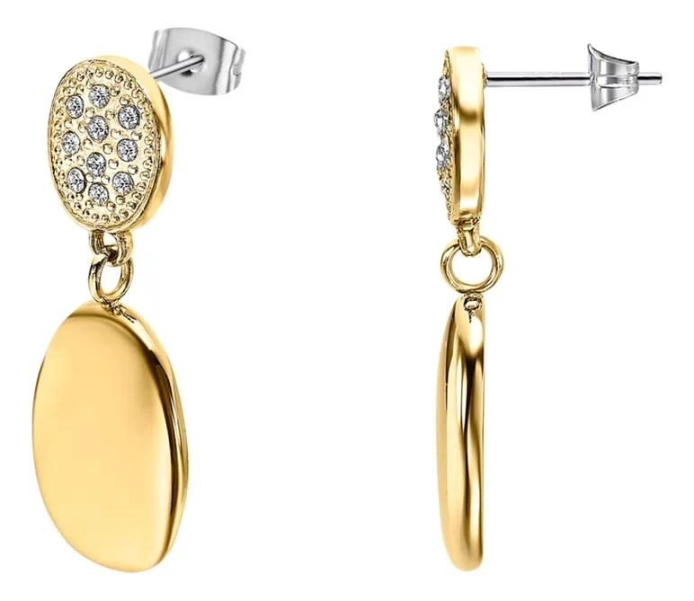 AROS DORADOS DE ACERO INOXIDABLE PARA MUJER ESTILO URBANO - 2