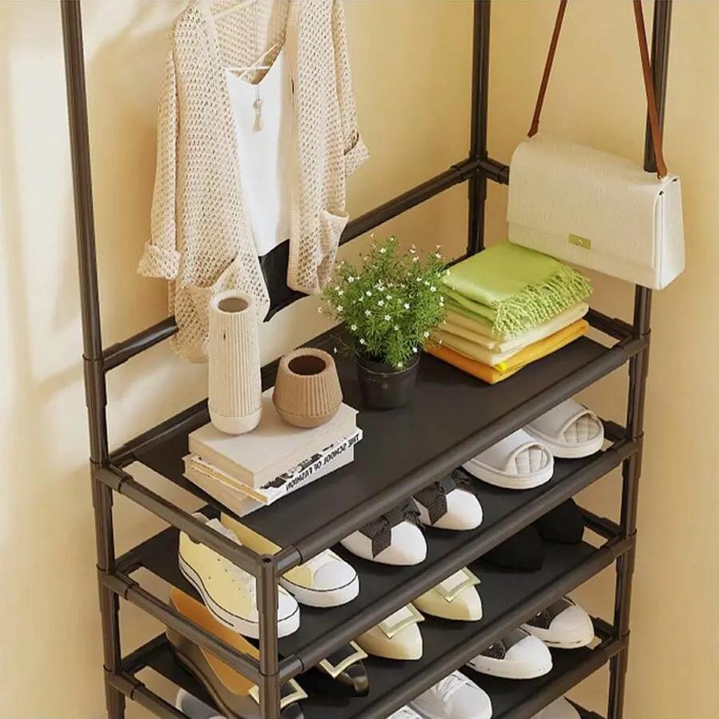 ORGANIZADOR DE METAL CON PERCHERO Y ZAPATERO PARA 18 PARES - 3