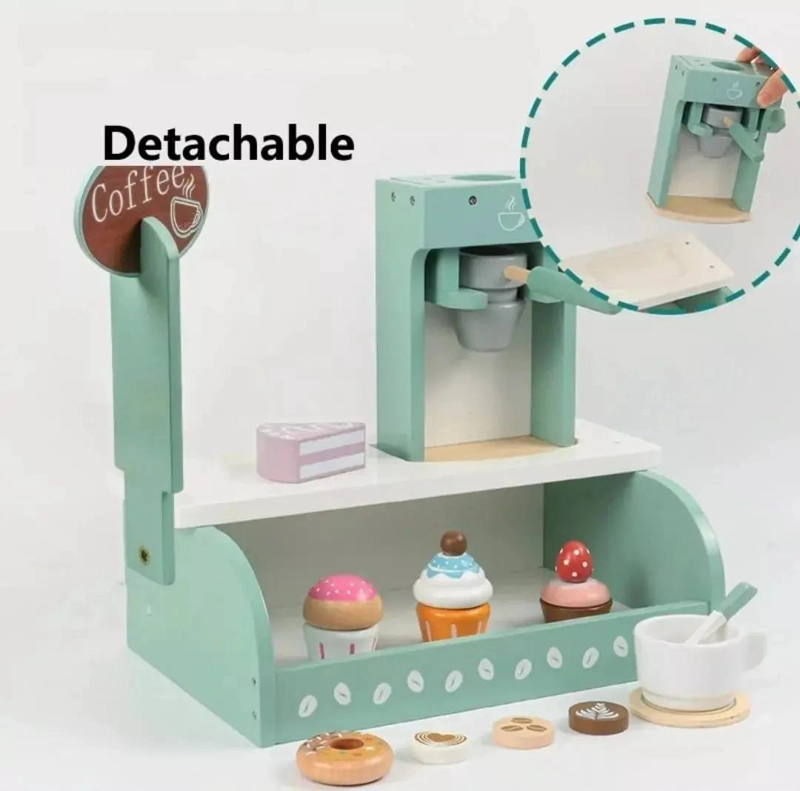 JUEGO DE ROL CAFETERA DE MADERA PARA NIÑOS - 5
