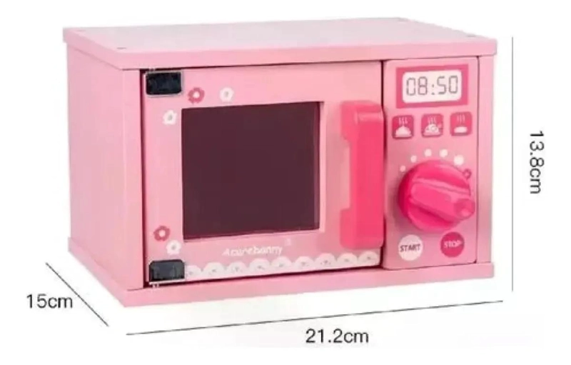 MICROONDAS DE MADERA JUGUETE PARA NIÑOS CON ACCESORIOS - 2