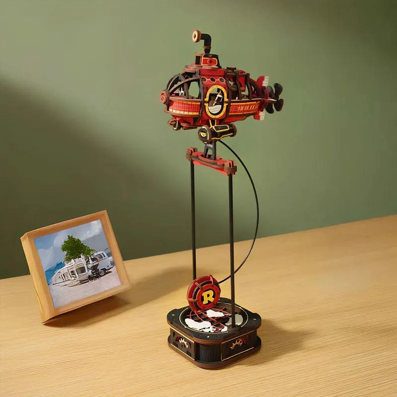 PUZZLE 3D SUBMARINO STEAMPUNK DE MADERA CON 219 PIEZAS - 3