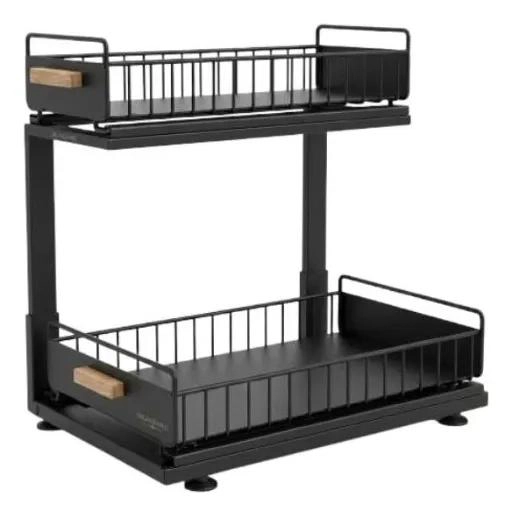 ORGANIZADOR DE 2 NIVELES CON CAJONES DESLIZANTES PARA COCINA Y BAÑO - 1