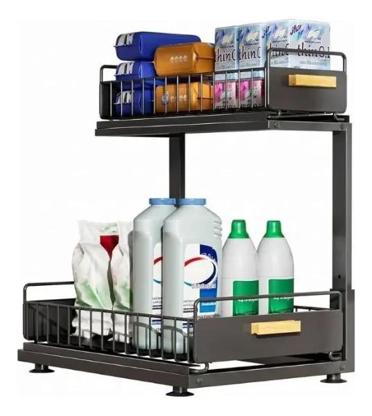 ORGANIZADOR DE 2 NIVELES CON CAJONES DESLIZANTES PARA COCINA Y BAÑO - 4