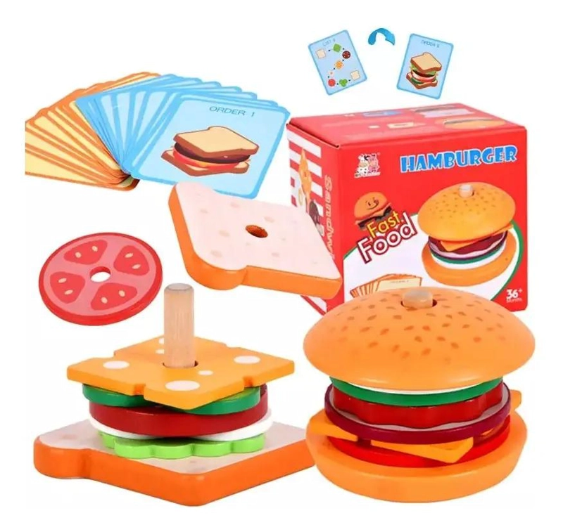 JUEGO DE SIMULACION DE ALIMENTOS DE MADERA PARA NIÑOS - 1