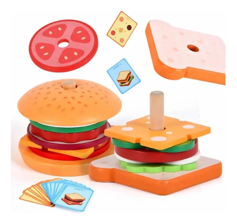 JUEGO DE SIMULACION DE ALIMENTOS DE MADERA PARA NIÑOS - 2
