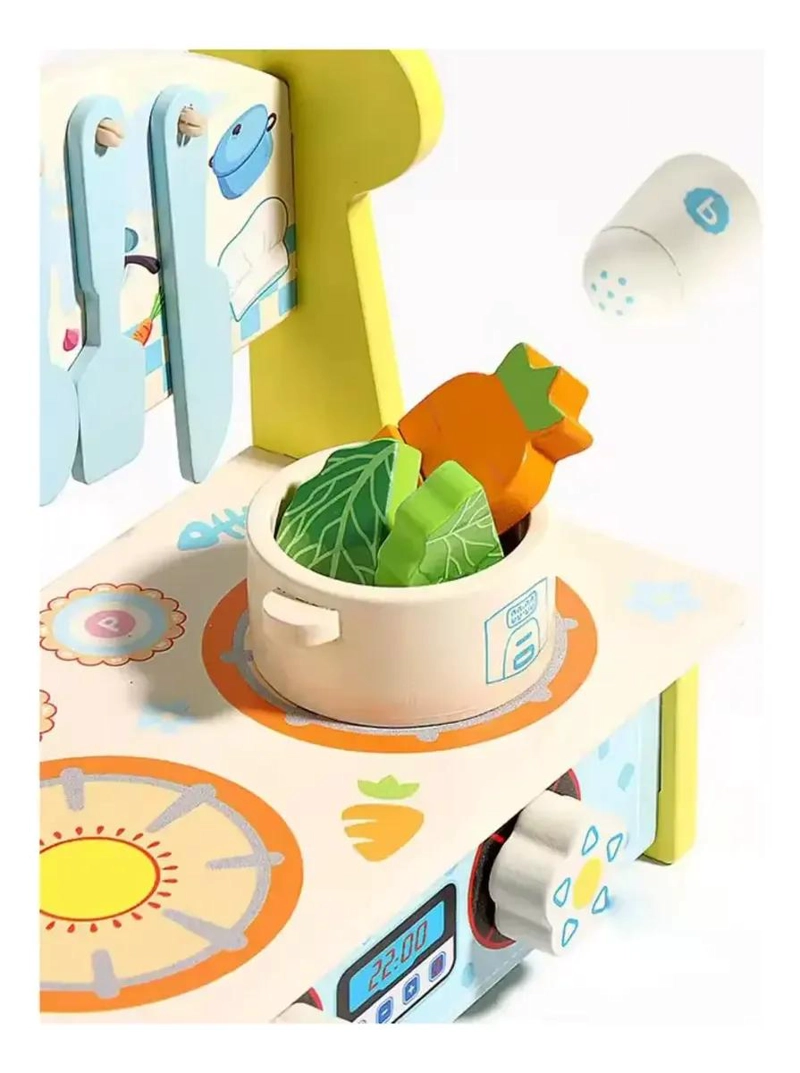 COCINA DE MADERA JUGUETE PARA NIÑOS ESTILO MONTESSORI - 8