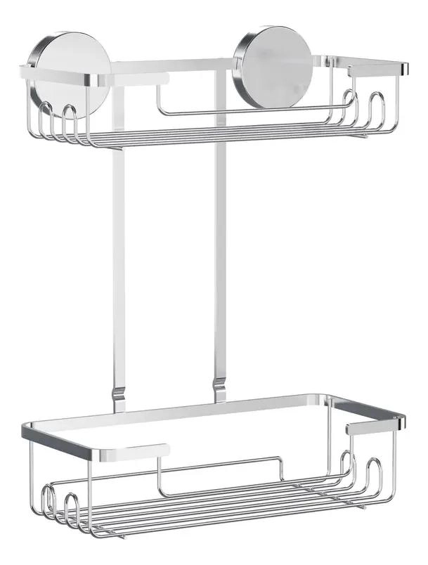 ORGANIZADOR DE DUCHA CROMADO 2 NIVELES PARA BAÑO - 1