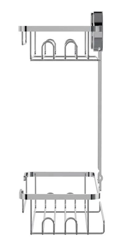 ORGANIZADOR DE DUCHA CROMADO 2 NIVELES PARA BAÑO - 4