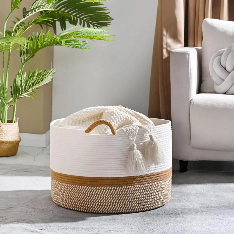 CANASTA ORGANIZADOR MULTIUSOS DE ALGODON PARA ROPA Y JUGUETES - 2