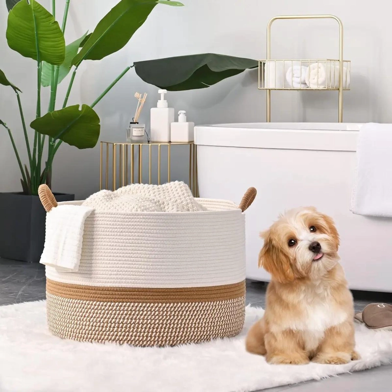 CANASTA ORGANIZADOR MULTIUSOS DE ALGODON PARA ROPA Y JUGUETES - 6