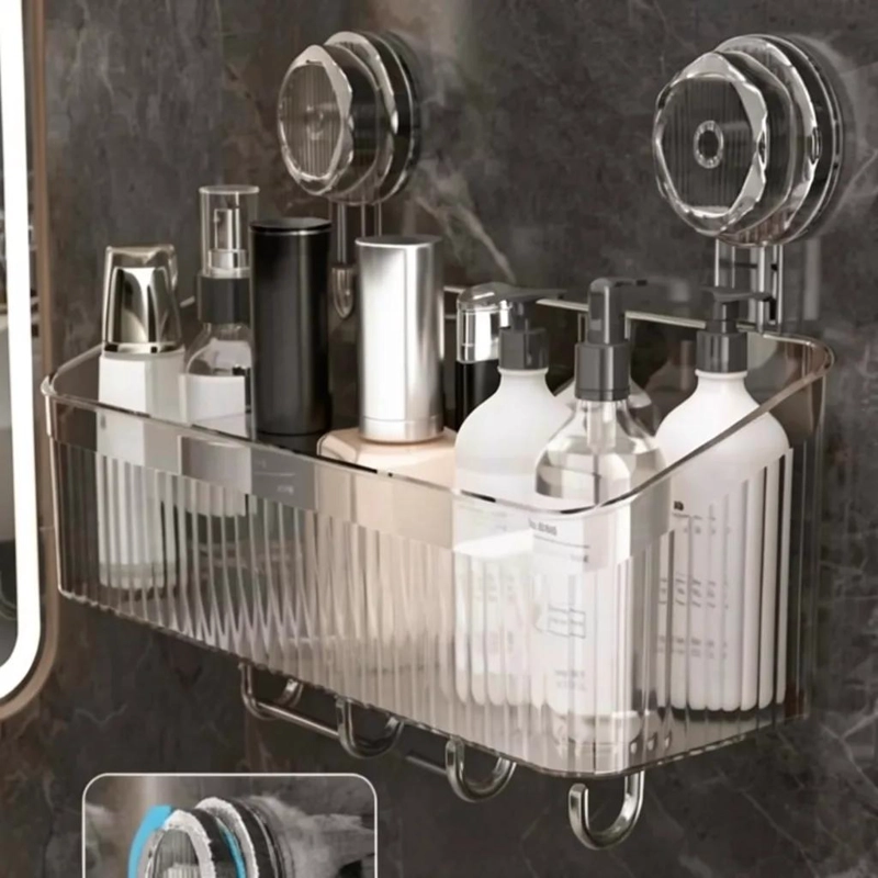 REPISA ORGANIZADOR DE BAÑO CON VENTOSAS PARA FACIL INSTALACION - 1