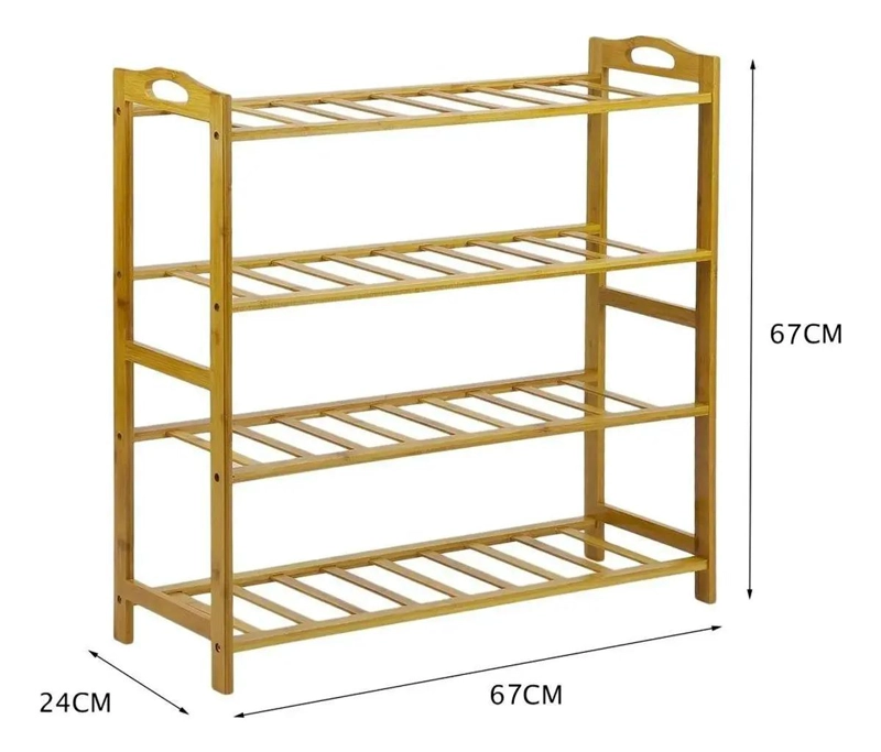 ESTANTE ORGANIZADOR MULTIFUNCIONAL DE 4 NIVELES EN BAMBU - 2