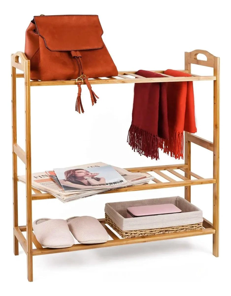 ESTANTE ORGANIZADOR MULTIFUNCIONAL DE 4 NIVELES EN BAMBU - 3