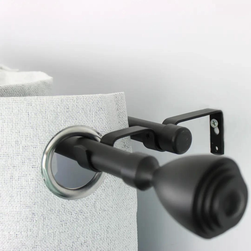 BARRA METALICA EXTENSIBLE PARA CORTINAS AJUSTABLE DE 160 A 300 CM COLOR NEGRO - 4