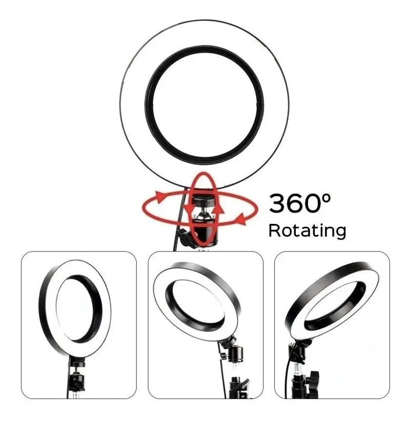 ANILLO DE LUZ LED REGULABLE CON TRIPODE AJUSTABLE DE 26 CM - 3