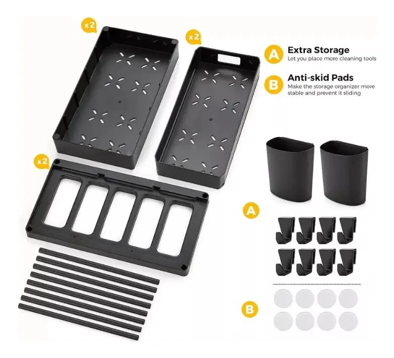 ORGANIZADOR MULTIFUNCIONAL DE BAÑO Y COCINA CON 2 NIVELES - 5