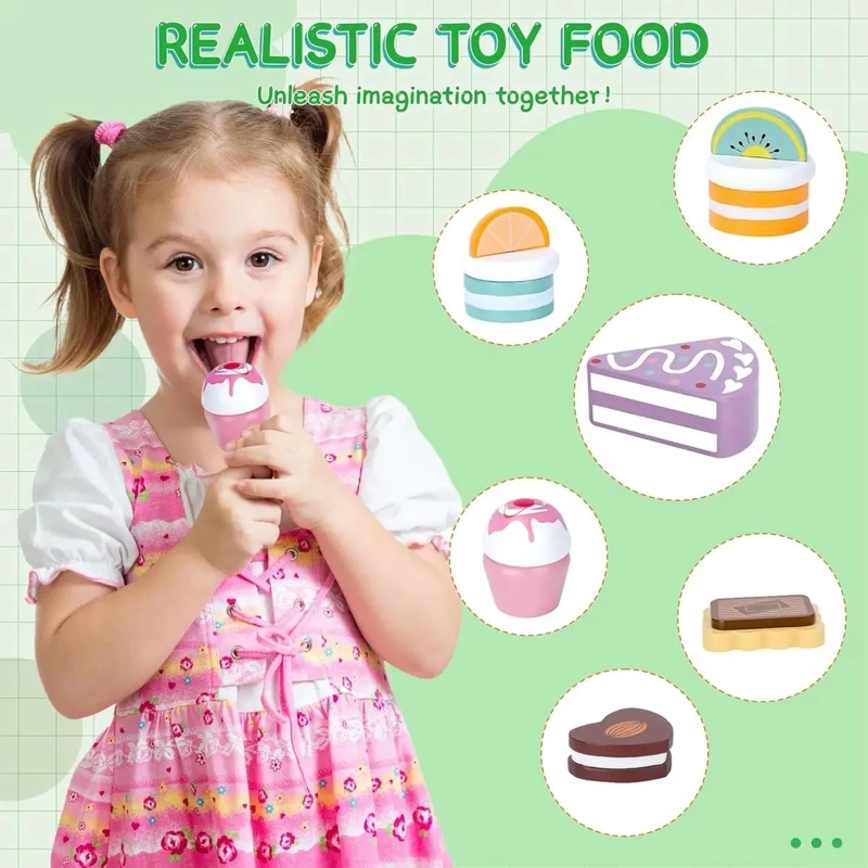 JUEGO DE TE  Y POSTRE DE MADERA PARA NIÑOS DE 3 A 6 AÑOS - 6