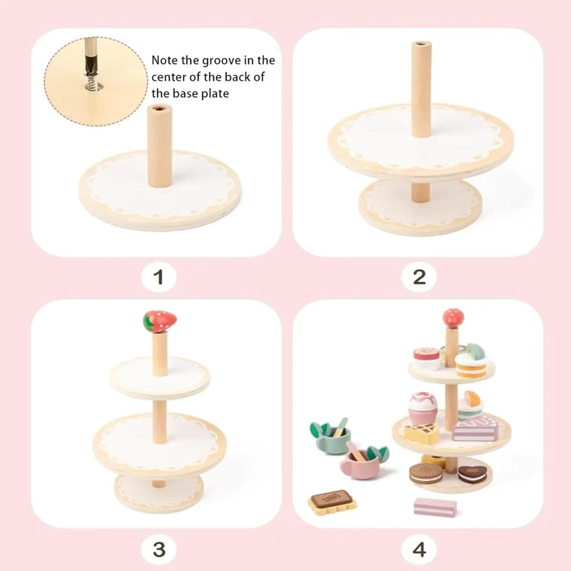 JUEGO DE TE  Y POSTRE DE MADERA PARA NIÑOS DE 3 A 6 AÑOS - 8