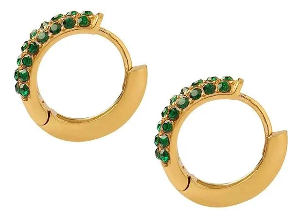 AROS BAÑADOS EN ORO 18K CON CIRCONES EXCLUSIVOS - 1