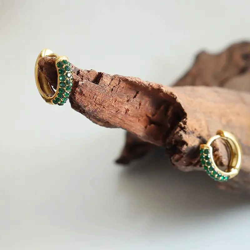 AROS BAÑADOS EN ORO 18K CON CIRCONES EXCLUSIVOS - 2