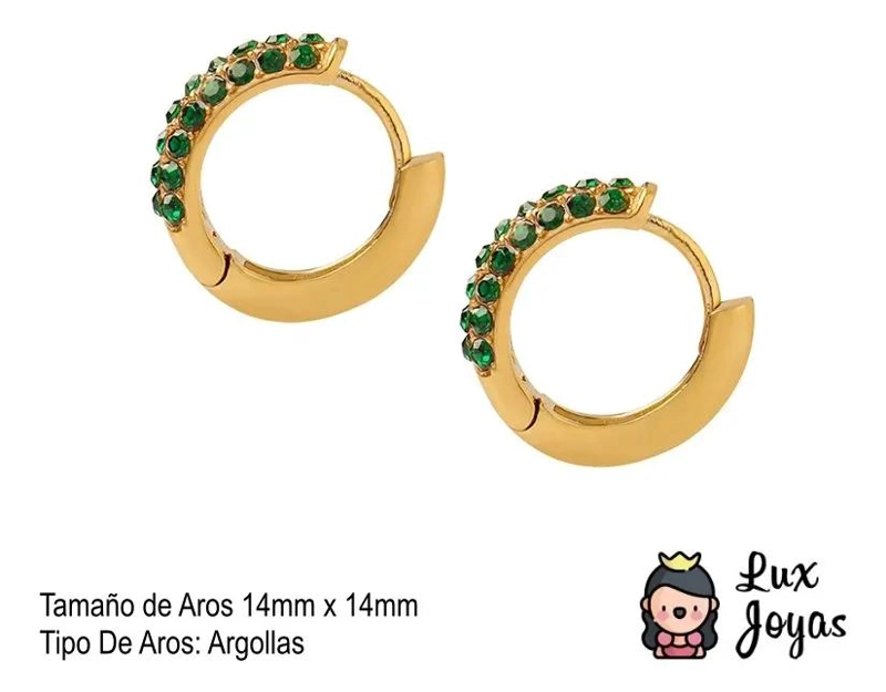 AROS BAÑADOS EN ORO 18K CON CIRCONES EXCLUSIVOS - 3
