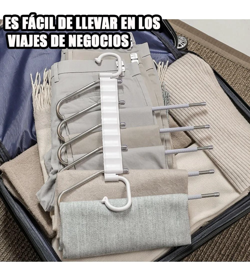 COLGADOR PLEGABLE 9 EN 1 PARA PANTALONES SET DE 2 PCS - 6