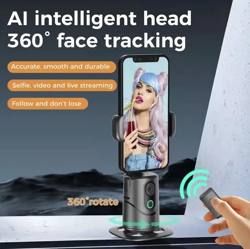 SOPORTE INTELIGENTE CON SEGUIMIENTO FACIAL 360° PARA CELULARES - 6