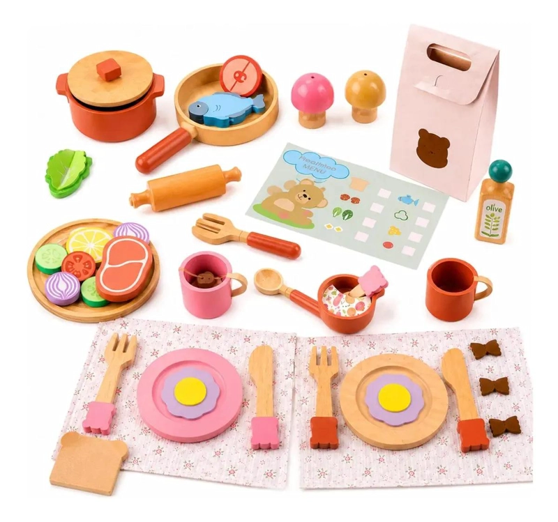 SET DE CHEF INFANTIL 30 PIEZAS PARA COCINAR Y SERVIR COMIDAS - 1