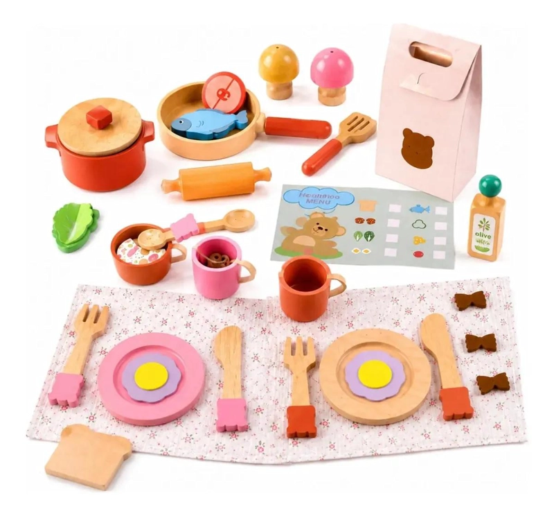 SET DE CHEF INFANTIL 30 PIEZAS PARA COCINAR Y SERVIR COMIDAS - 8