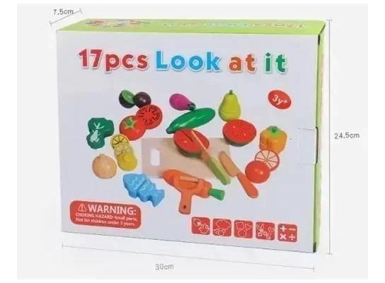 SET DE JUEGO DE MADERA CON FRUTAS Y VERDURAS PARA NIÑOS - 2