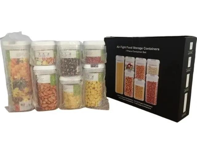 SET DE 7 CONTENEDORES ORGANIZADORES HERME TICOS PARA ALIMENTOS - 2