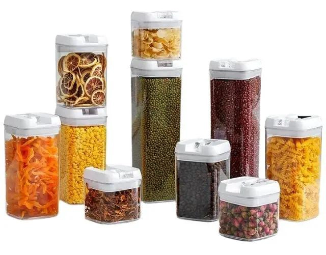 SET DE 7 CONTENEDORES ORGANIZADORES HERME TICOS PARA ALIMENTOS - 3