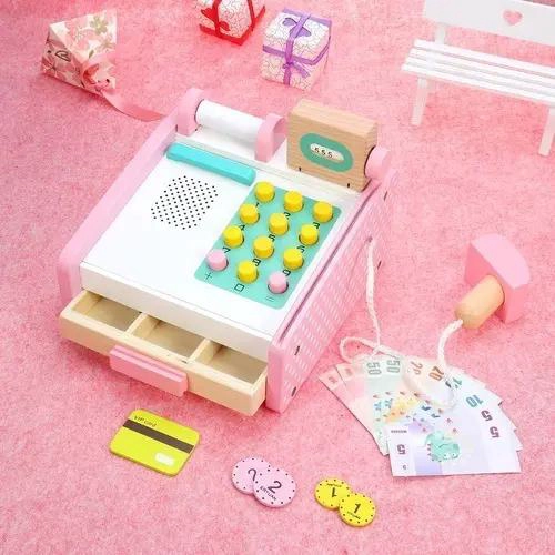 CAJA REGISTRADORA DE MADERA PARA NIÑOS CON ACCESORIOS - 2