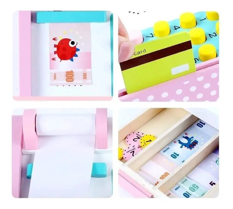 CAJA REGISTRADORA DE MADERA PARA NIÑOS CON ACCESORIOS - 3