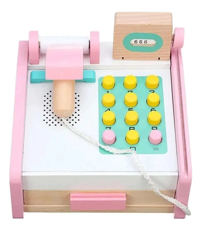 CAJA REGISTRADORA DE MADERA DIDACTICA PARA NIÑOS - 2