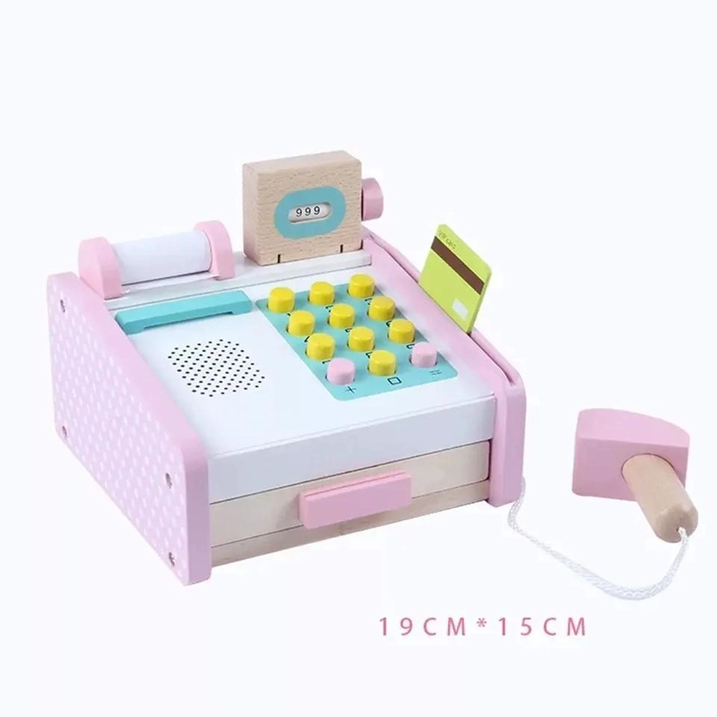 CAJA REGISTRADORA DE MADERA DIDACTICA PARA NIÑOS - 9