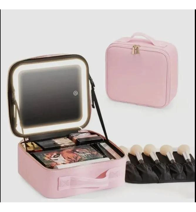 NECESER ORGANIZADOR DE MAQUILLAJE CON ESPEJO Y COMPARTIMENTOS - 1