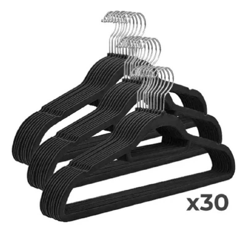 SET DE 30 COLGADORES DE ROPA DE TERCIOPELO ANTIDESLIZANTE - 10
