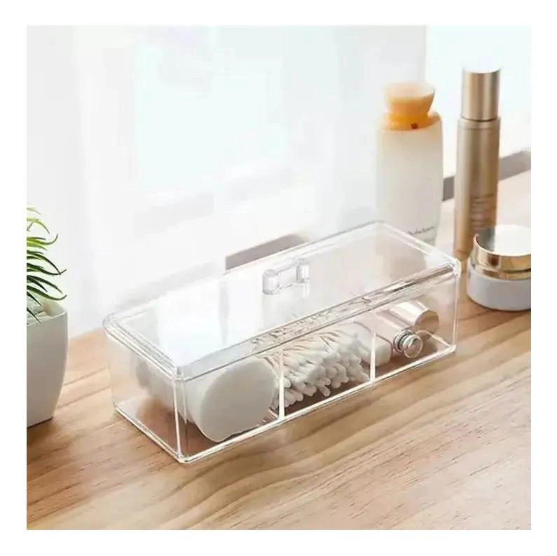 ORGANIZADOR DE MAQUILLAJE CON 3 COMPARTIMIENTOS DE ACRILICO - 4