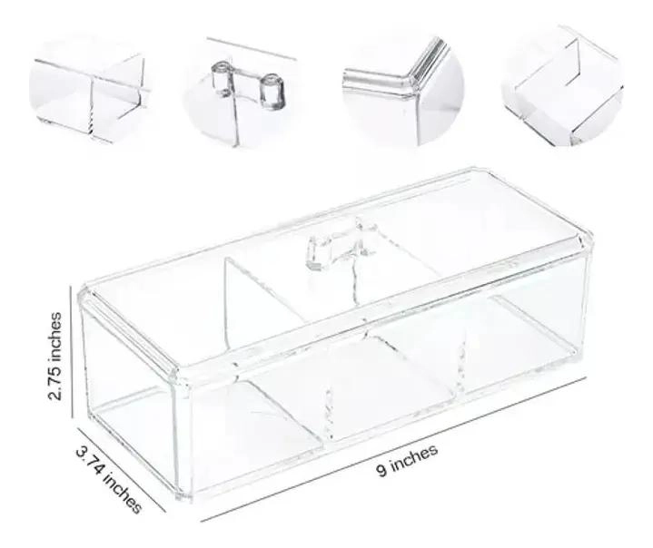 ORGANIZADOR DE MAQUILLAJE CON 3 COMPARTIMIENTOS DE ACRILICO - 7