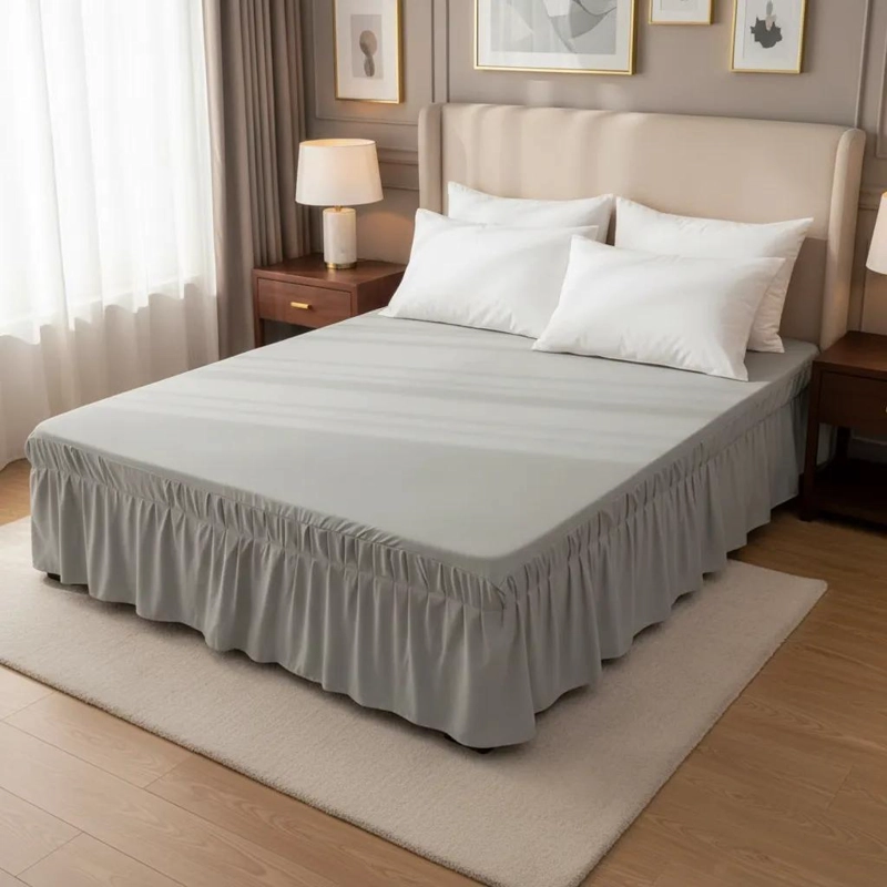 FALDON ELASTICO PARA CAMA DE 2 PLAZAS 155X200 CM FACIL COLOCACION - 1