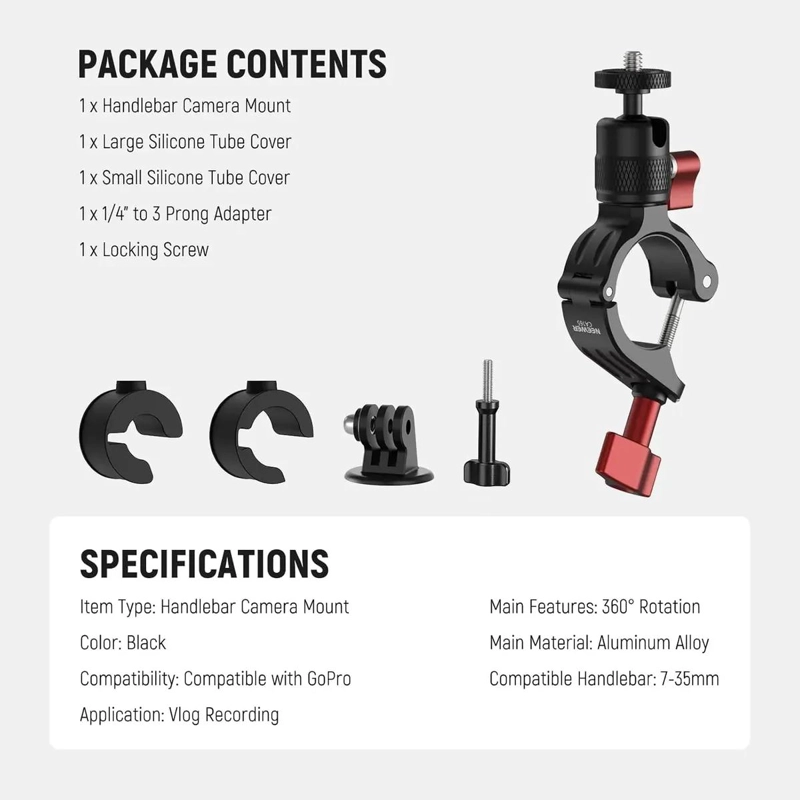 SOPORTE PARA CAMARA DE MANILLAR CON ROTACION 360° - 8