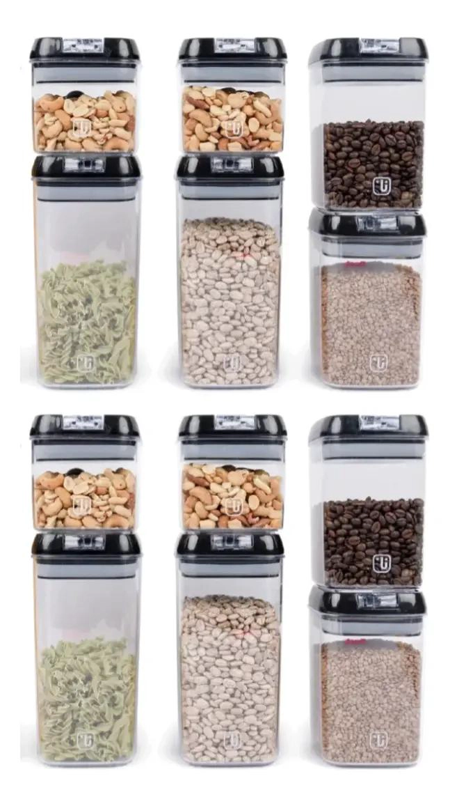 SET DE 6 CONTENEDORES HERME TICOS PARA ALIMENTOS DE 1.2 L - 1