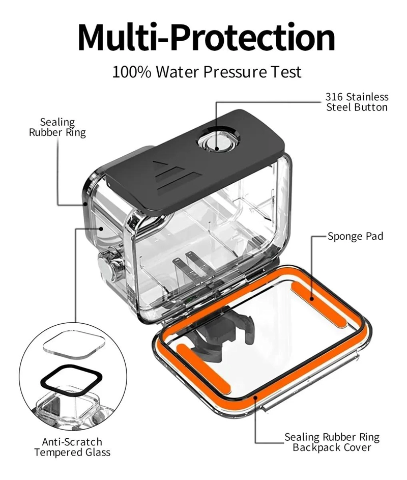 CARCASA IMPERMEABLE CON 3 FILTROS PARA CAMARAS DE ACCION - 5