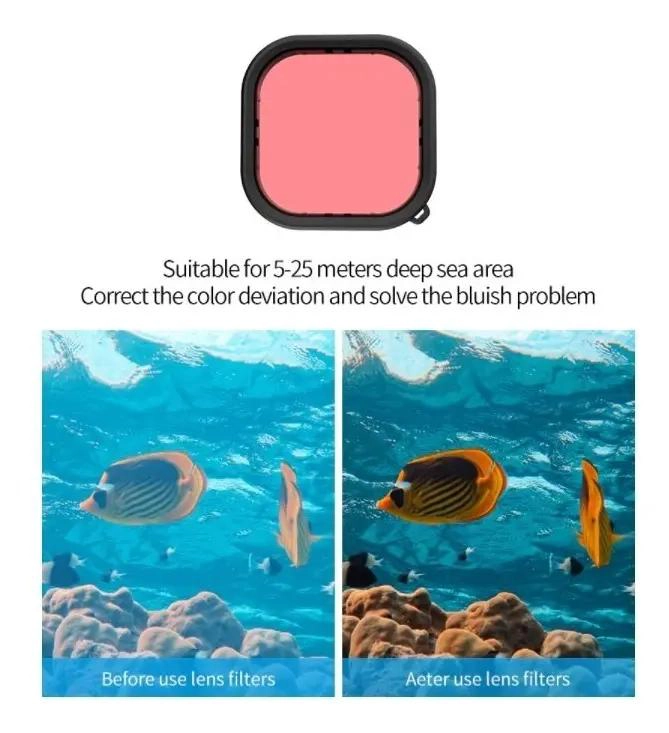 CARCASA IMPERMEABLE CON 3 FILTROS PARA CAMARAS DE ACCION - 8