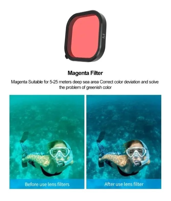 CARCASA IMPERMEABLE CON 3 FILTROS PARA CAMARAS DE ACCION - 9