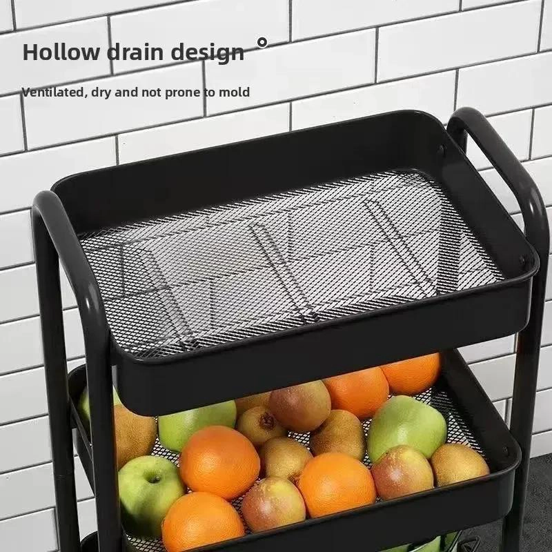 CARRITO ORGANIZADOR DE METAL RESISTENTE CON RUEDAS PARA ALMACENAMIENTO - 4