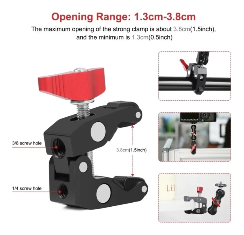 PINZA DE MONTAJE PARA CAMARAS Y ACCESORIOS CON BRAZO ARTICULADO - 4