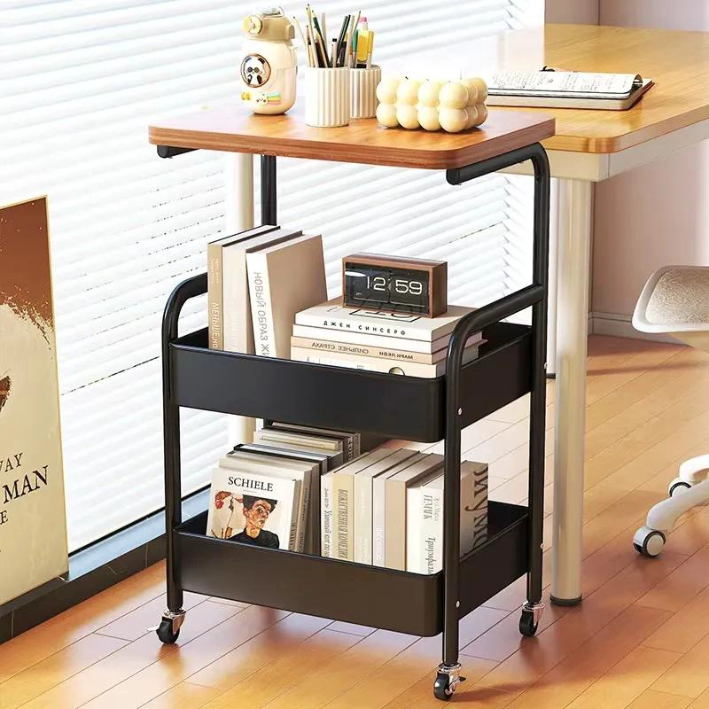 CARRITO ORGANIZADOR MULTIUSO CON RUEDAS Y TAPA DE MADERA - 4